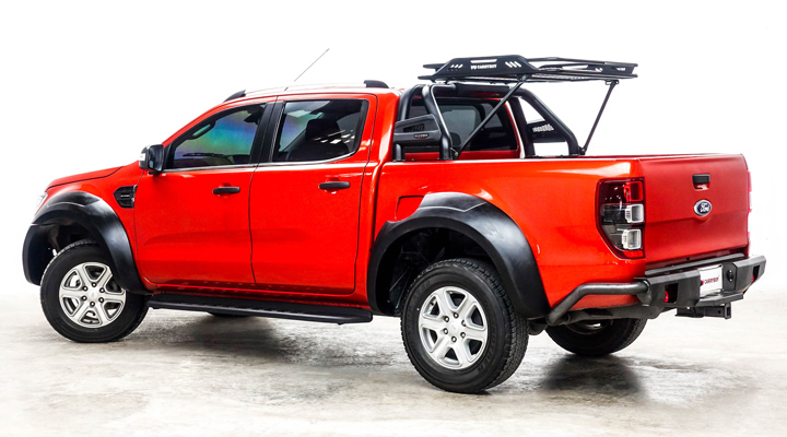 Steel Roof Rack and Black Roll Bar — Ford Ranger