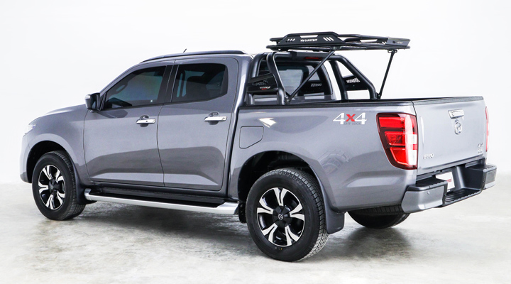 Steel Roof Rack and Black Roll Bar — Mazda BT-50